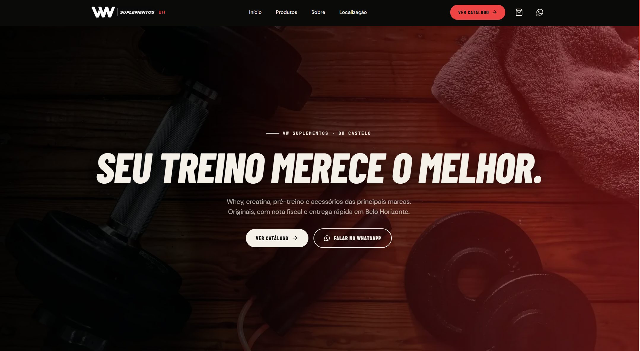 Site publicado da VW Suplementos BH